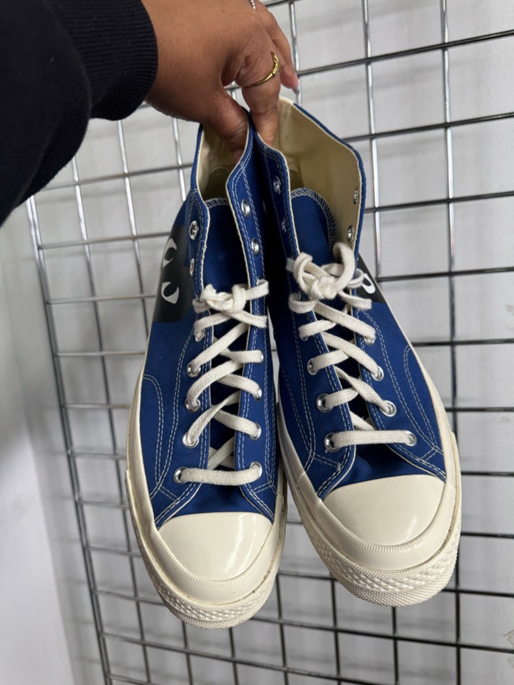 Converse x Comme des Garcons CDG Chuck 70 High Blue Quartz Men 12 Women 14 Heart - Picture 8 of 12